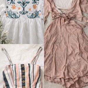 “Free People + Hayden + ILLA ILLA Bundle 🌿 Boho Cottagecore Dresses & Top”